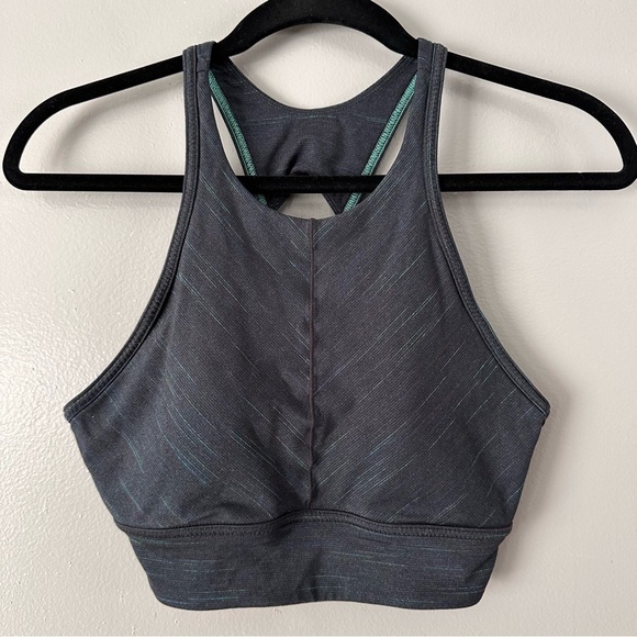 Prana Other - Prana Padded Sports Bra Knotted Racerback‎ | Blacl + Teal